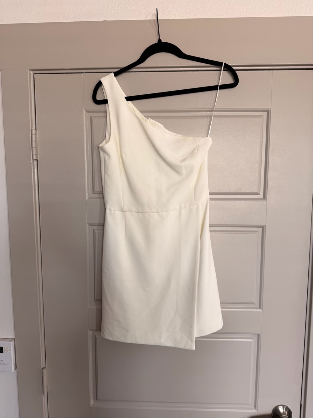 French Connection Cream One-Shoulder Mini Dress